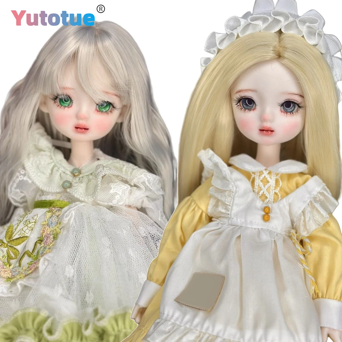 YUTOTUE 30cm Height Girl Doll Toy Handpainted Makeup Face Lifelike Removable Clothes Shoes Full Set Kids Gift