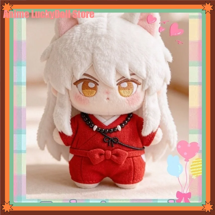 10cm Sesshoumaru Anime ‌Inuyasha Kawaii Q Version Nunu Printed Body Cotton Doll Pendant Soft Plush Toys Plushie Gift