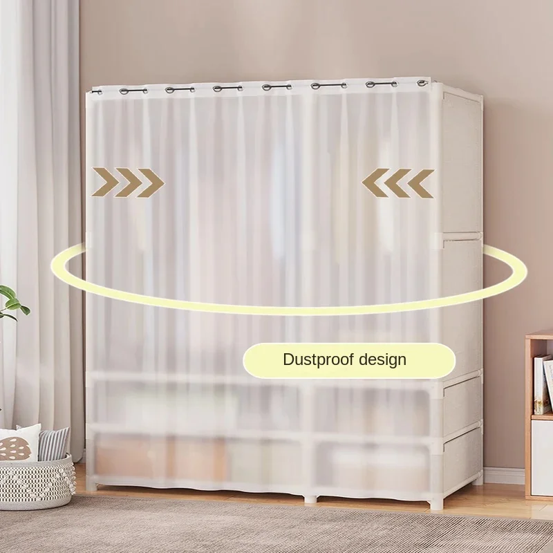 Dustproof Wardrobes Household Bedroom Multipurpose Storage Rack Large Capacity Simple Assembly Clothes Cabinet Space