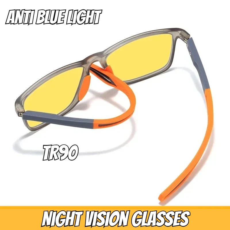 

Women Men Night Vision Sunglasses Unisex Outdoor Square Car Driving Eyewear Shades Retro TR90 UV400 Sun Glasses for Male