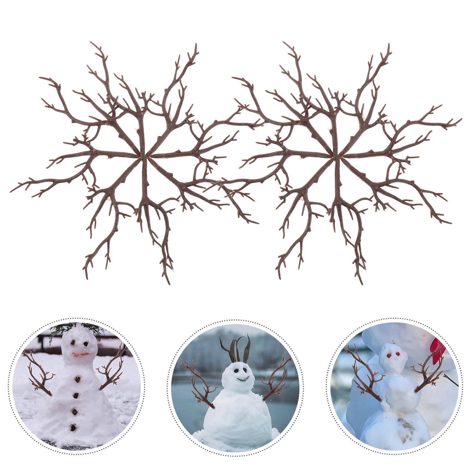 

20 PCS Christmas Decoration Accessories Plastic Antlers Craft Tree Branch Twigs Snowman Arms Reusable Holiday for Wedding