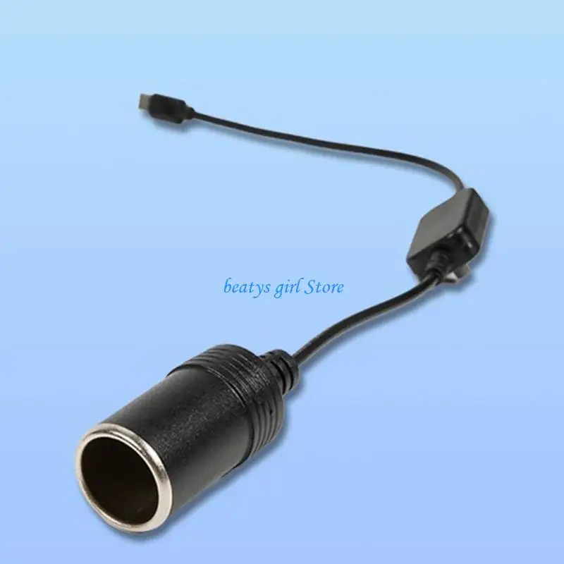 

C7AB 5V to 20V PD USB C to Cigarettes Female Adapter Cable for Car Accessory