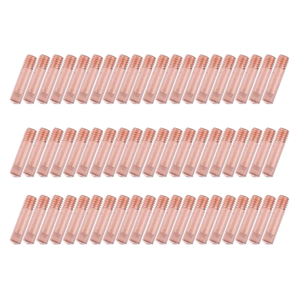 60Pcs 1.2mm MIG Welding Contact Tips Easy to Install Copper Welding Gun Accessories Rose Gold Conductive Nozzle Accessories