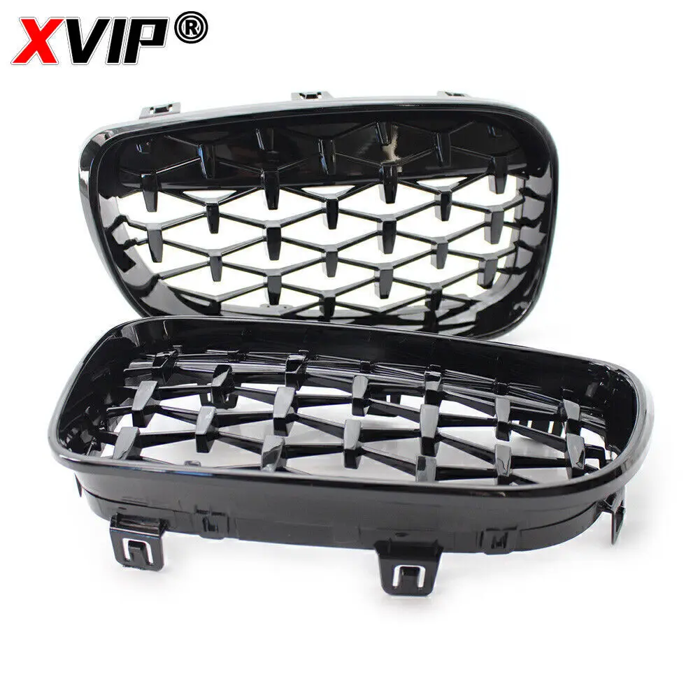 For BMW E81 E87 E82 E88 128I 130I 135I Car Front Bumper Kidney Grille Racing Grills Grilles Gloss Black Dual Slats Grill 07-11 view 6