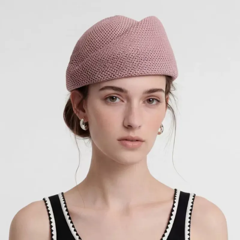 

Knit Hollow-out Pillbox Hat Summer Beret Sun Hats Japanese Retro Weeding Fedora Hostess Fashion Millinery Fascinator Designer Pa