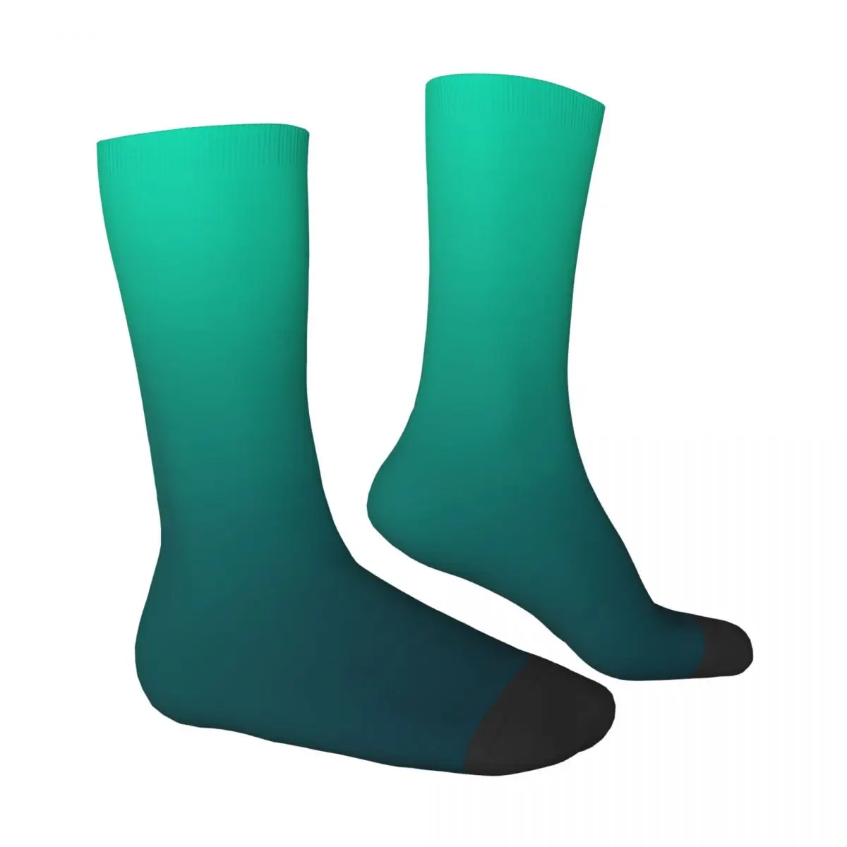 Turquoise Ombre Solid Colour Art Socks Male Mens Women Spring Stockings Polyester