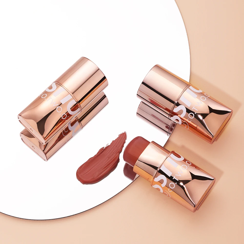 O. tw o.o 3-in-1 Lippenstift erröten Augen Schatten multifunktion ales Make-up wasserdicht leichte Lippenstift Wangen creme glatte Textur
