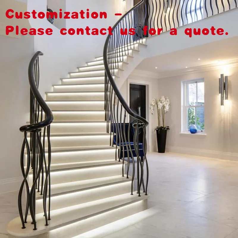 

custom.Luxury Stairs Design Steel Double Plate Beam Marble Step Curved Stairs with Stainless Steel Stair Railing Sale