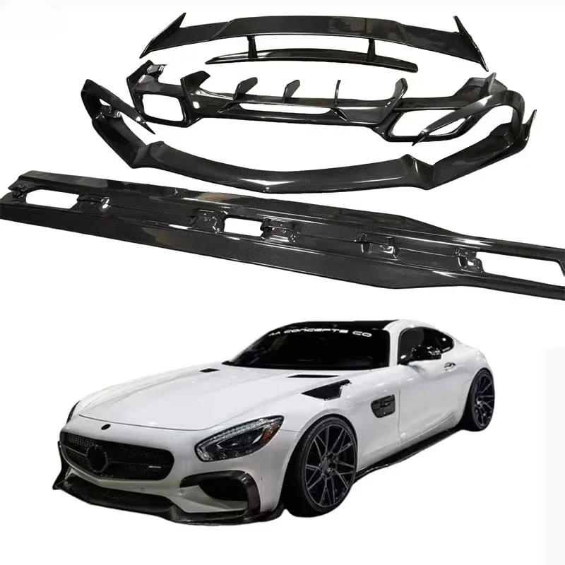 For Mercedes-Benz AMG GT upgrades front spoiler, rear diffuser, lower fender and tail wing carbon fiber body kit