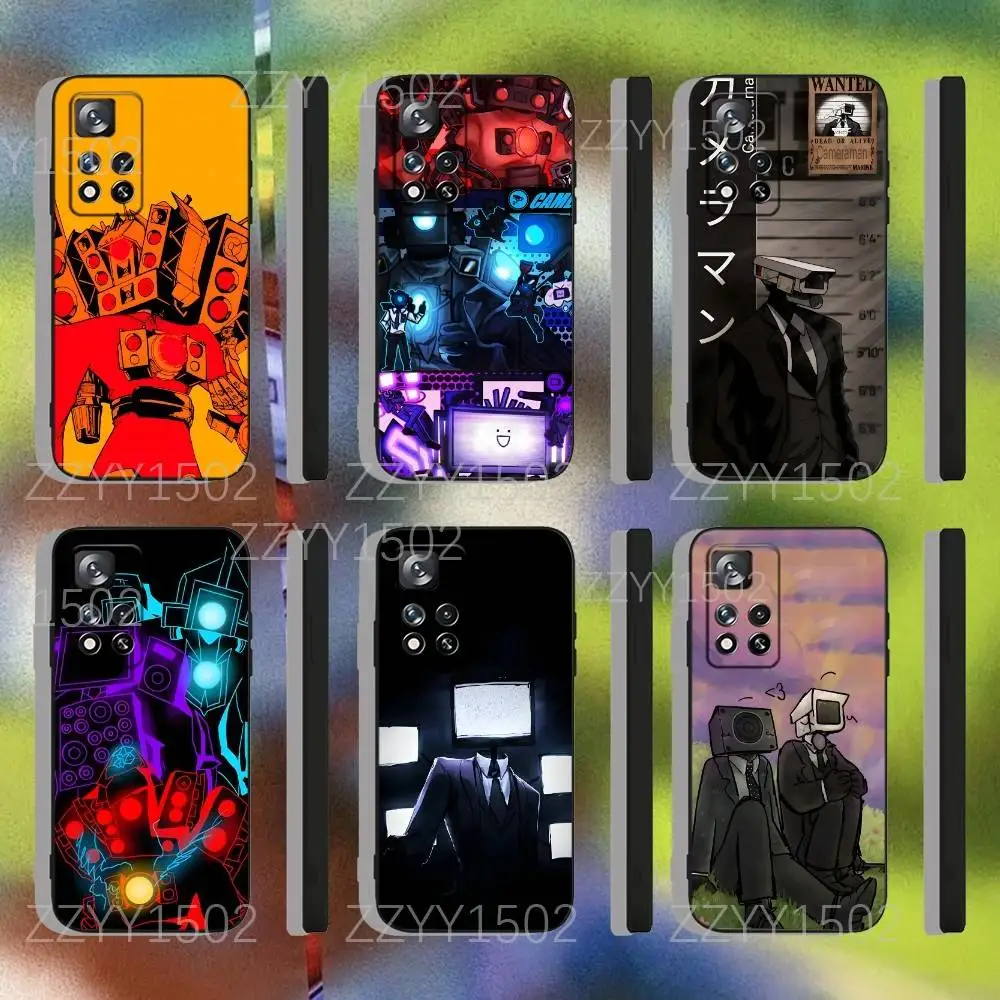 

Skibidi Toilet TV Man Phone Case For Samsung S25,S24,Ultra,S20,S30,Plus,S22,S23,Ultra,Plus,5G Black Silicone Soft