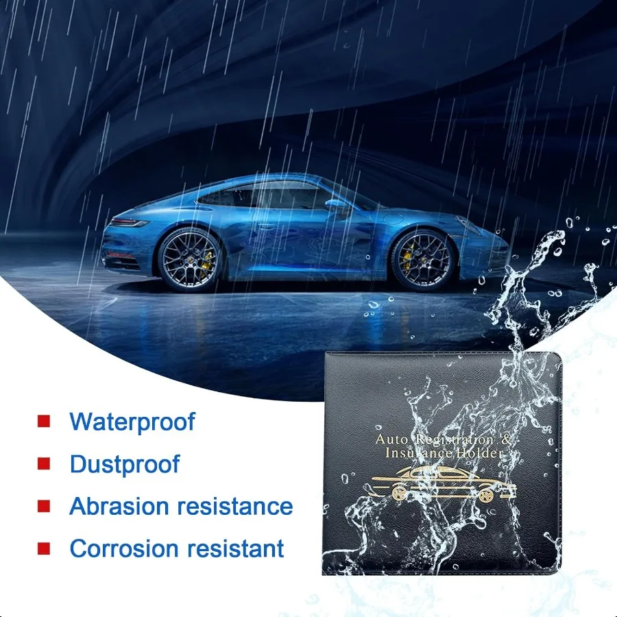 자동차 등록증 보험증 홀더 2팩 필수 자동차 카드 문서 글로브 박스 정리함 잠금장치 포함 차량 내부 액세서리
