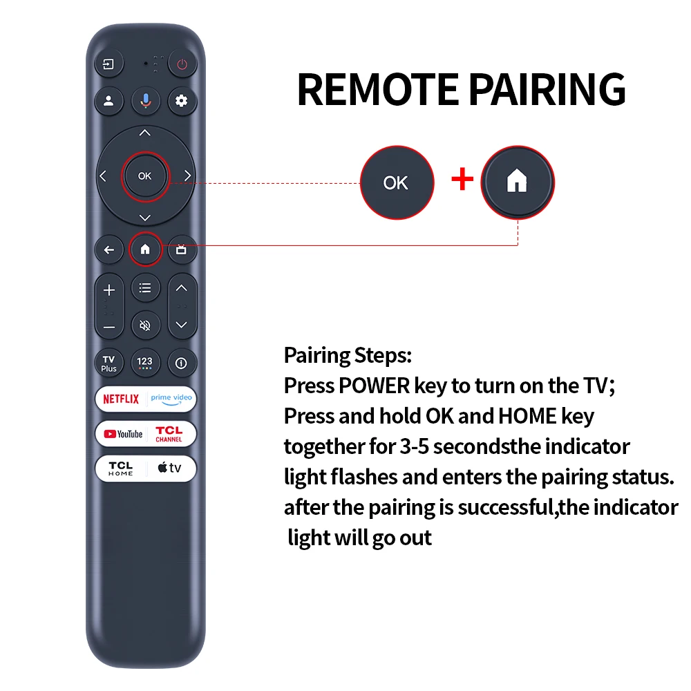 New For TCL Smart TV Voice Remote RC813 FMB1 With Mic Built In Netflix Apple TV