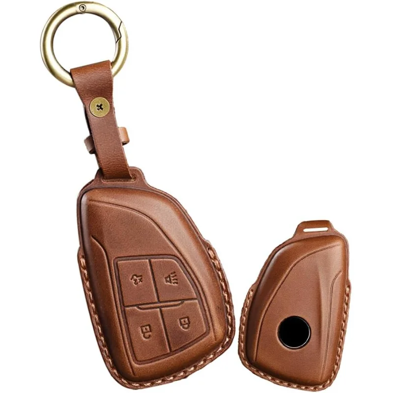 

WH Key Cover Leather Car Key Case Fit For Chevrolect Suburban Tahoe Silverado 1500