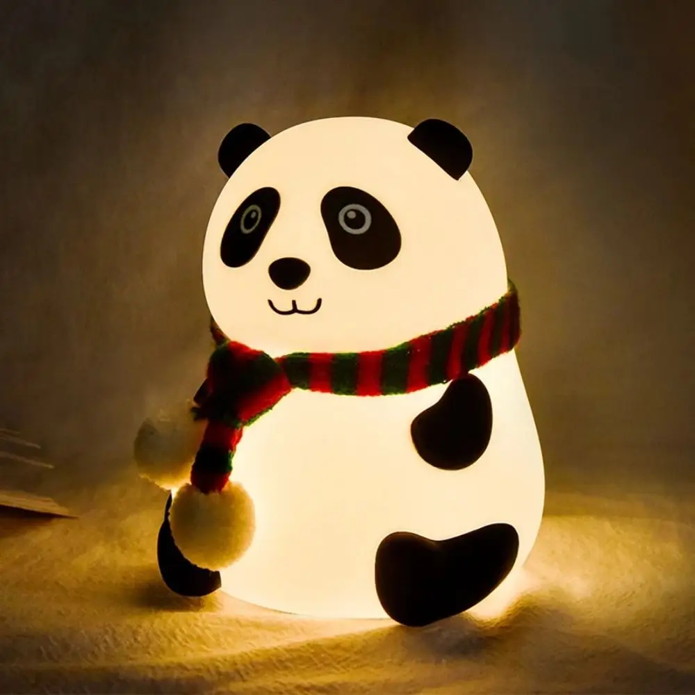 

Silicone Panda Patting USB LED Night Light Color Changeable Desk Lamp Bedroom Decor Atmosphere Lamp For Children Holiday Gift