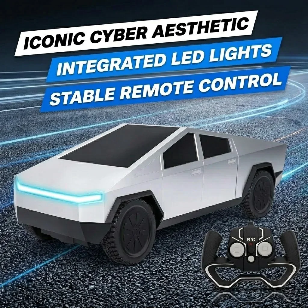 

1:24 RC Pickup Truck 4WD Off-Road Remote Control Car with LED Lights Rechargeable Electric Toy for Kids Boys Girls Birthday Gift