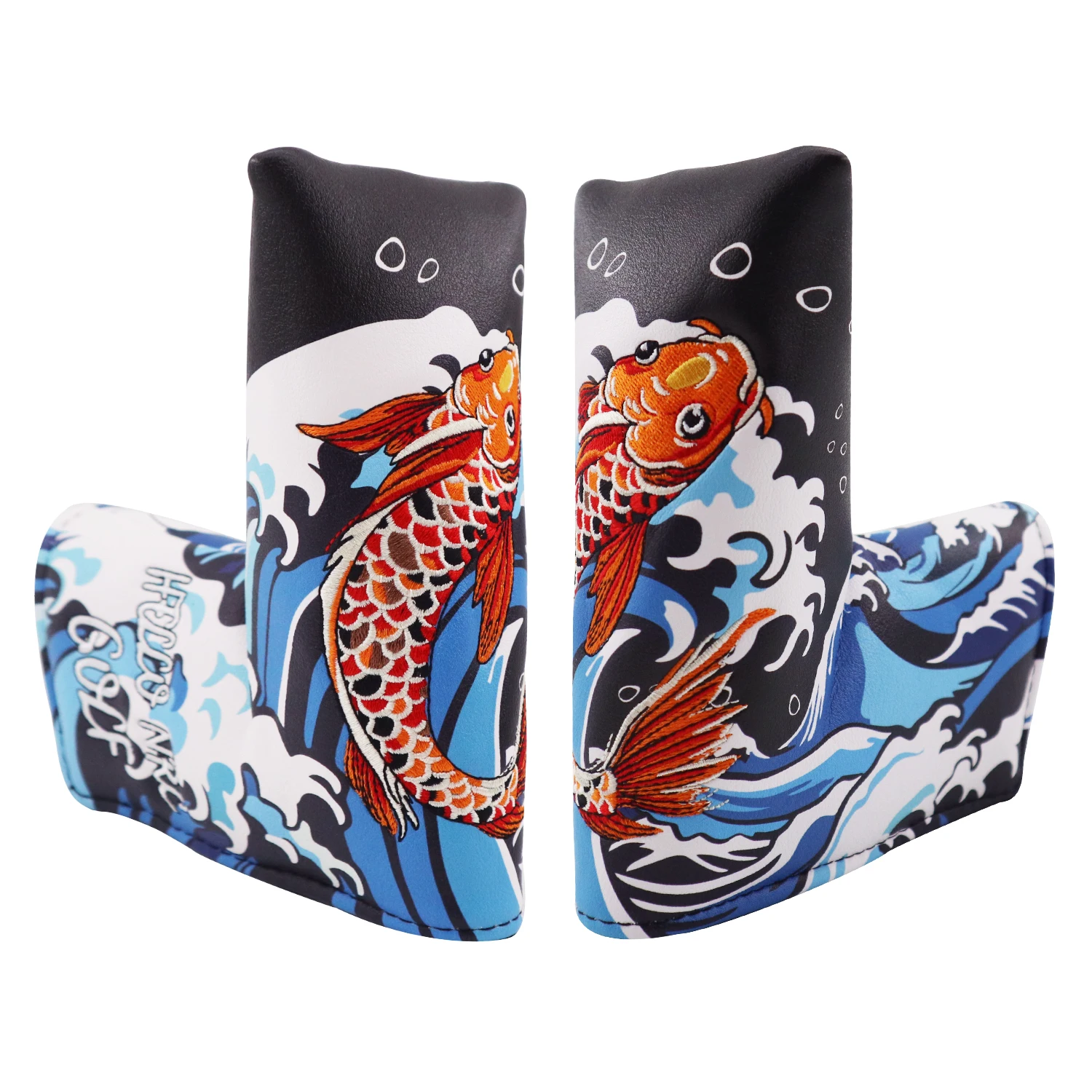 Description Picture 4 of itemGolf Putter Head Covers PU Leather Magnetic Closure For Blade Club Protect Cover Koi Styles Golf Training Accessories Supplies