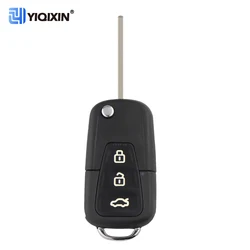 Yiqixin Autosleutel Cover Shell Voor Lifan X60 X50 Vervanging Fob Ongecensureerd Blade Lifan 3 Knop Smart Flip Vouwen Afstandsbediening case Behuizing