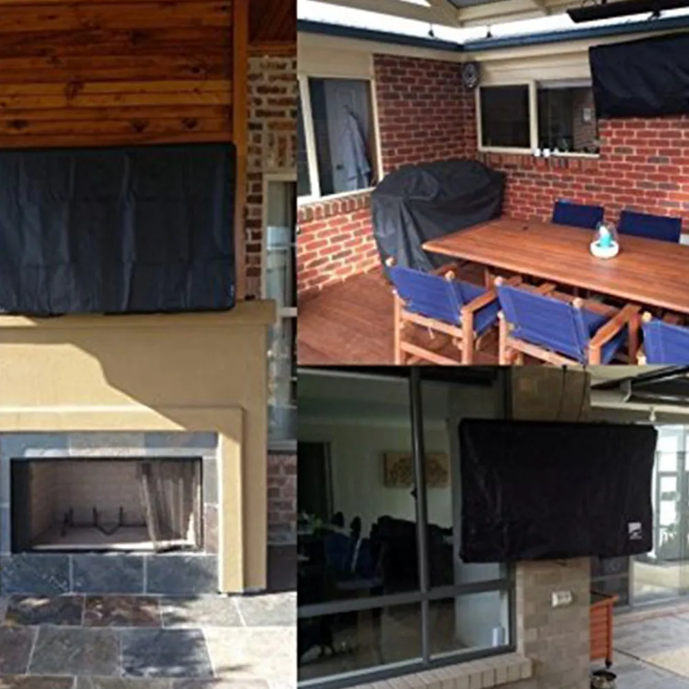 Outdoor TV Cover Waterproof Dustproof Black Fits 65-70 Inch Screen Protective Cloth Year-Round Weatherproof TV Protector