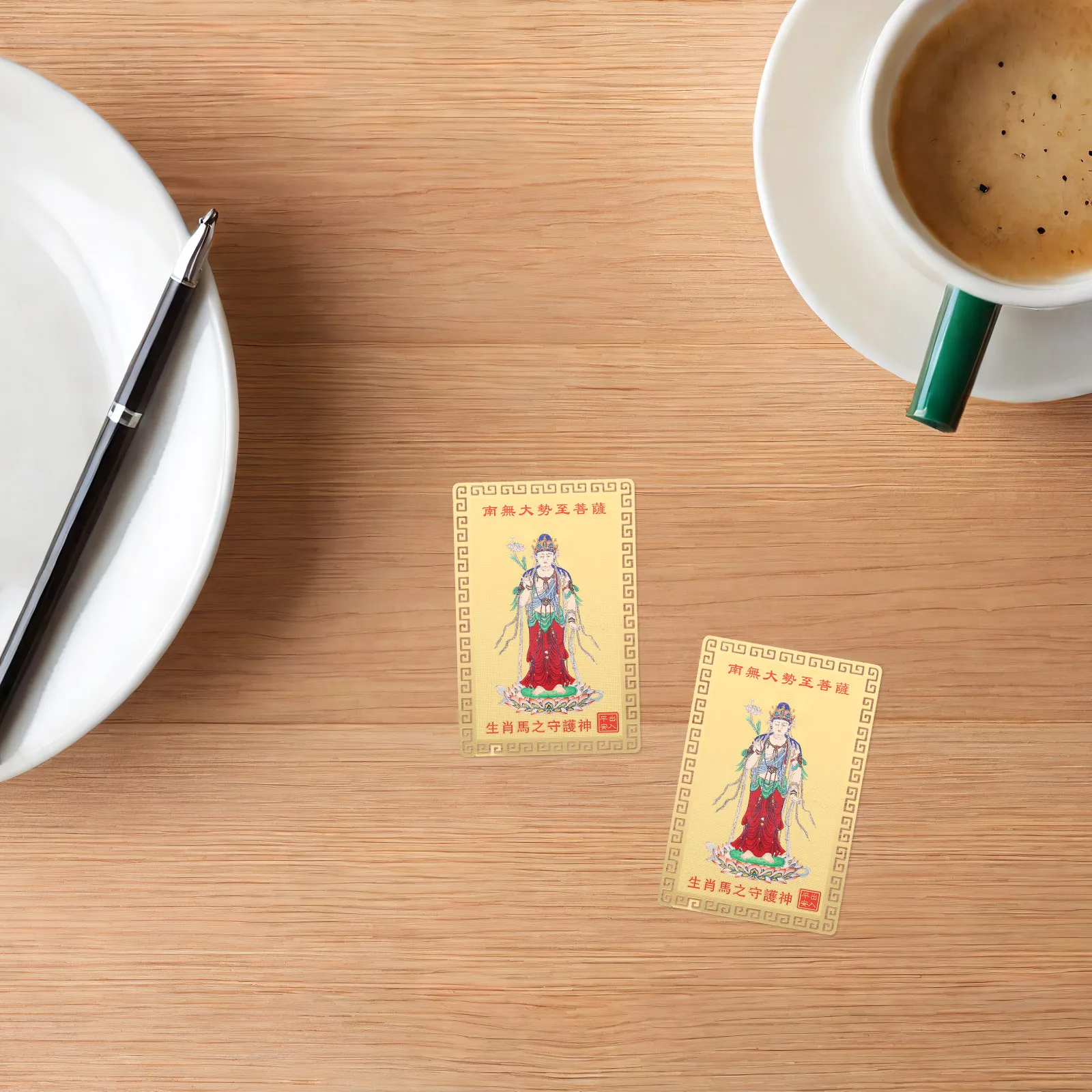 

4Pcs Traditional Chinese Fo Amulet Copper Horse Zodiac Charm for Luck Prosperity 2026 New Year Blessing Gift Idea