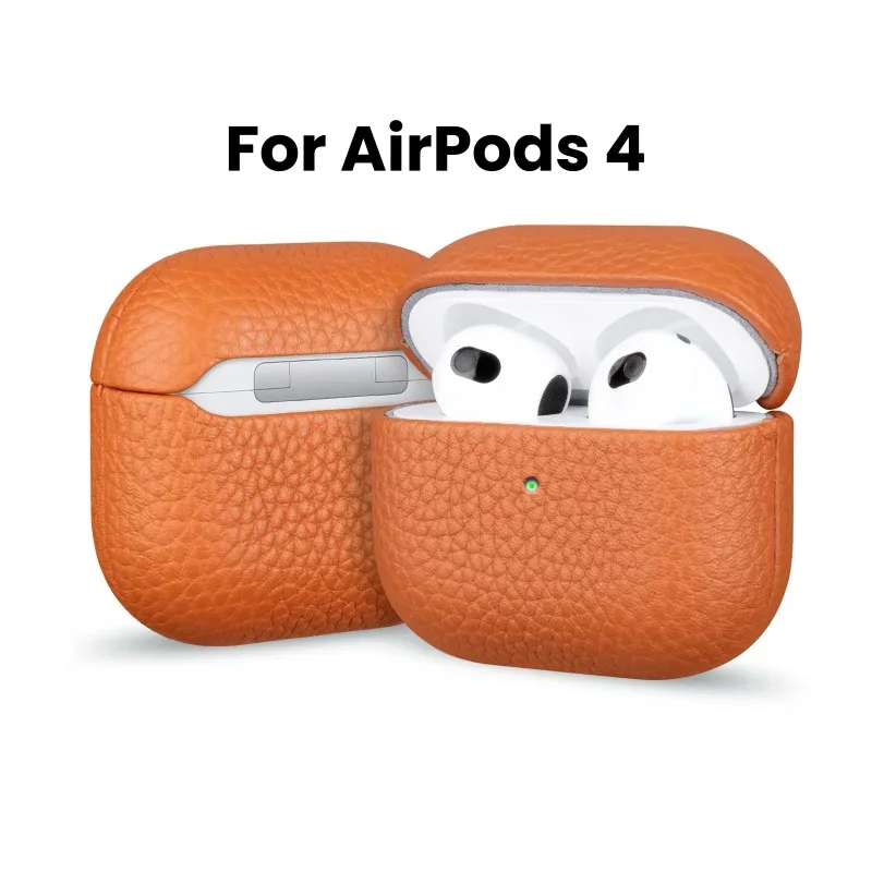 Leather Case For AirPods 4 Business Earphone Cases For Apple For AirPods 4 4th Generation 2024 Cover Headset Shell Mag