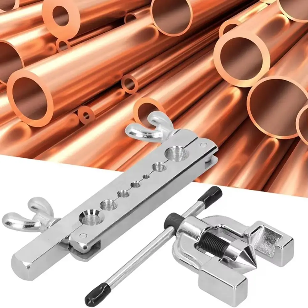 Metric/Inch Copper Tube Expander Silver Multifunction Tubing Pipe Expander Press Type Pipe Flaring Tool Flaring Tool Set
