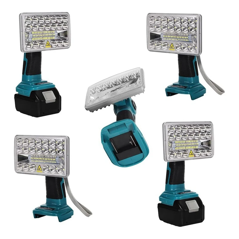 2000LM LED Work Light For Makita 18V Lithium Battery, Floodlight For Camping, Emergency ,Rechargeable Led Flashlight