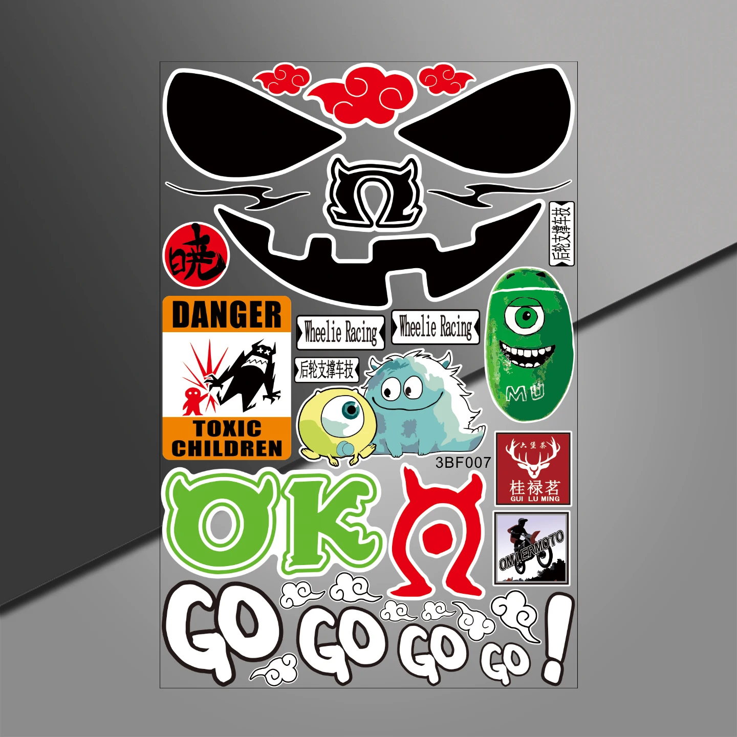 

Motorcycle Ghost Smile Stickers DIY Universal Car Decal Waterproof and Sun Resistant High Quality