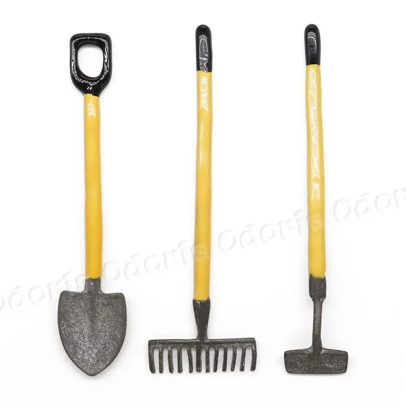 

Odoria 1:12 Miniature Harrow Shovel Pitchfork Set Fairy Patio Outdoor Garden Tools Set Dollhouse Accessories Doll House Decor