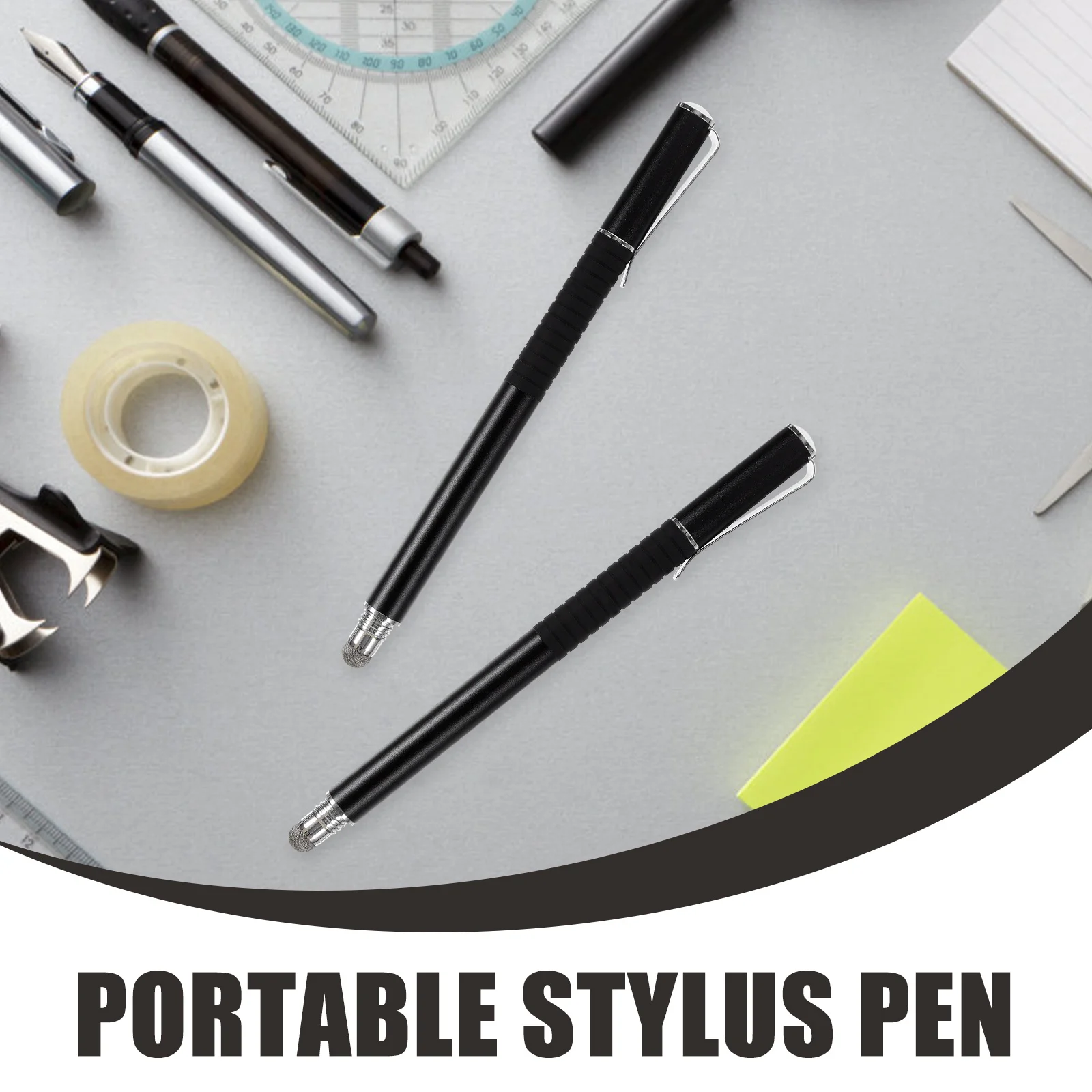 

Набор из 5 емкостных ручек для телефона 2-в-1, металлический материал премиум-класса с проводящим наконечником из микрофибры и круглыми силиконовыми наконечниками для дисков