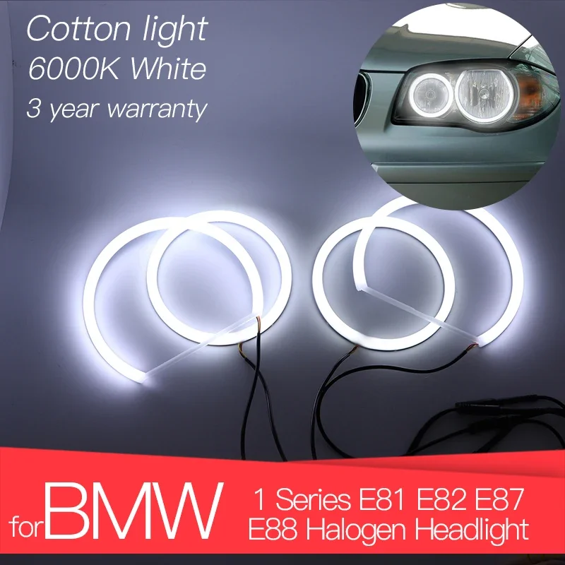 Kit de Ojos de Ángel LED de alta calidad, anillo de Halo blanco de algodón para BMW Serie 1 E81 E82 E87 E88 faro halógeno