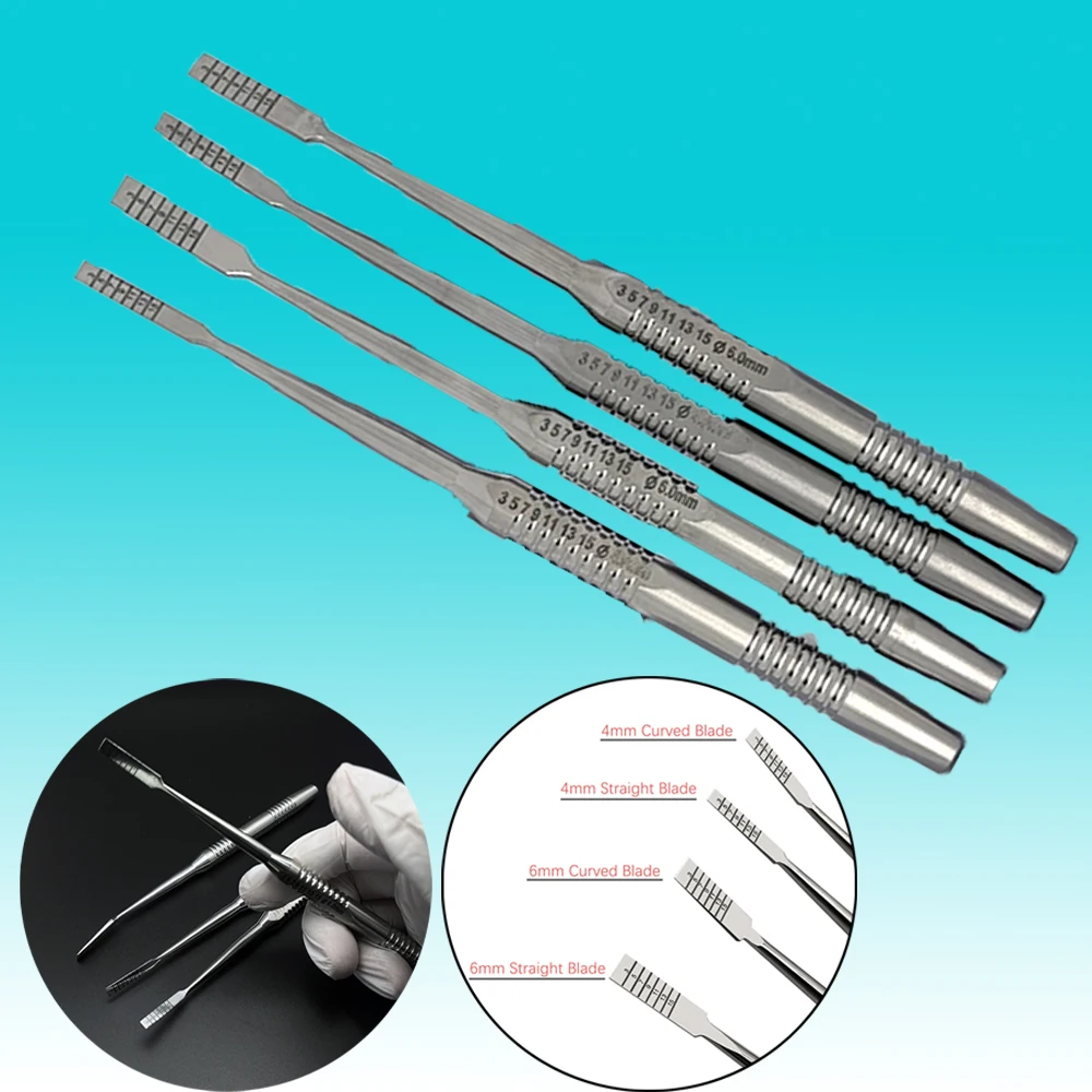 

4 pieces/set of dental implant instruments, Ochsenbein chisel bone cutter, bone fracture graft, and live root elevator