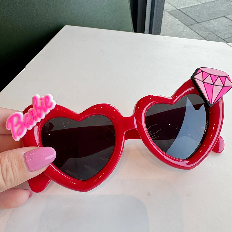 Kawaii Sweet Barbie Children Girls Love Sunglasses Anime Cartoon Fashion Kids Birthday Photo Eyeglasses Glasses Decoration Gifts