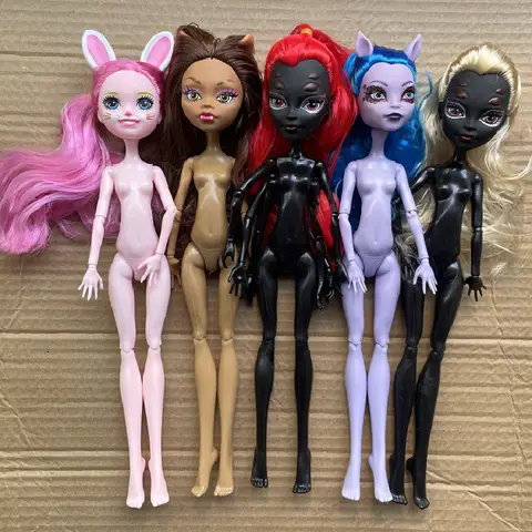 Monster Dolls Cute Horse-man Deer Cat Draculaura/Clawdeen Wolf/ Frankie Stein / Black Spider Movable Body Girls Toys Gift