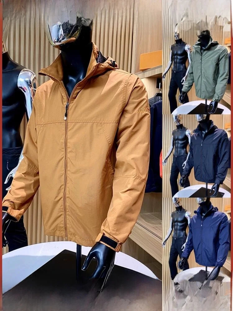 

Мужская ветрозащитная водонепроницаемая длинная съемная кепка Jaet для улицы, простой дизайн, элитная молодежная модная осенне-зимняя подставка...