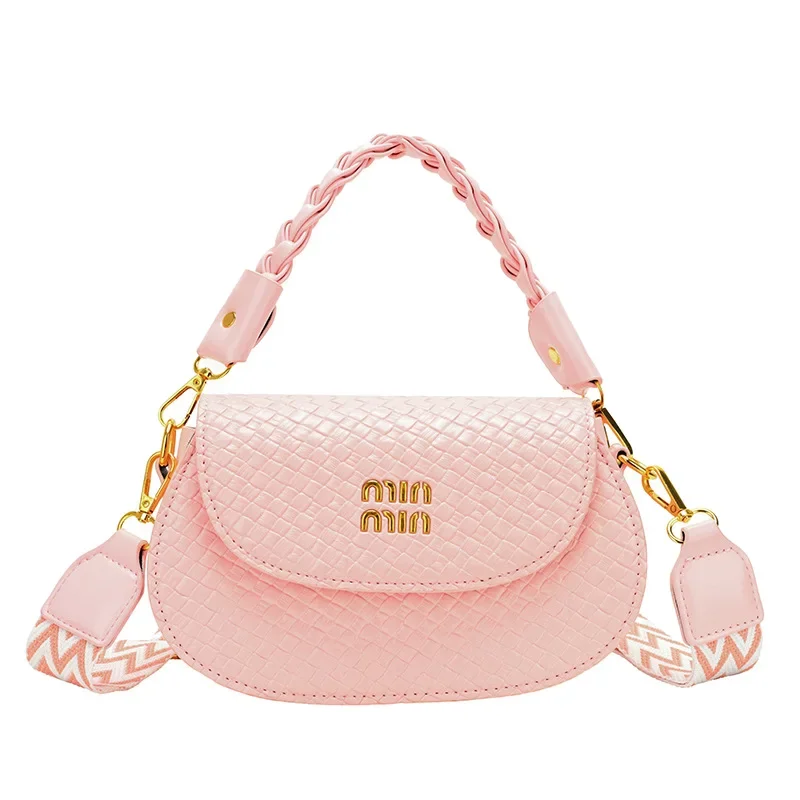 

New Diamond-Shaped Miu-Style Saddle Bag - PU Leather Shoulder Crossbody w/Replaceable Adjustable Straps & Lipstick Bag