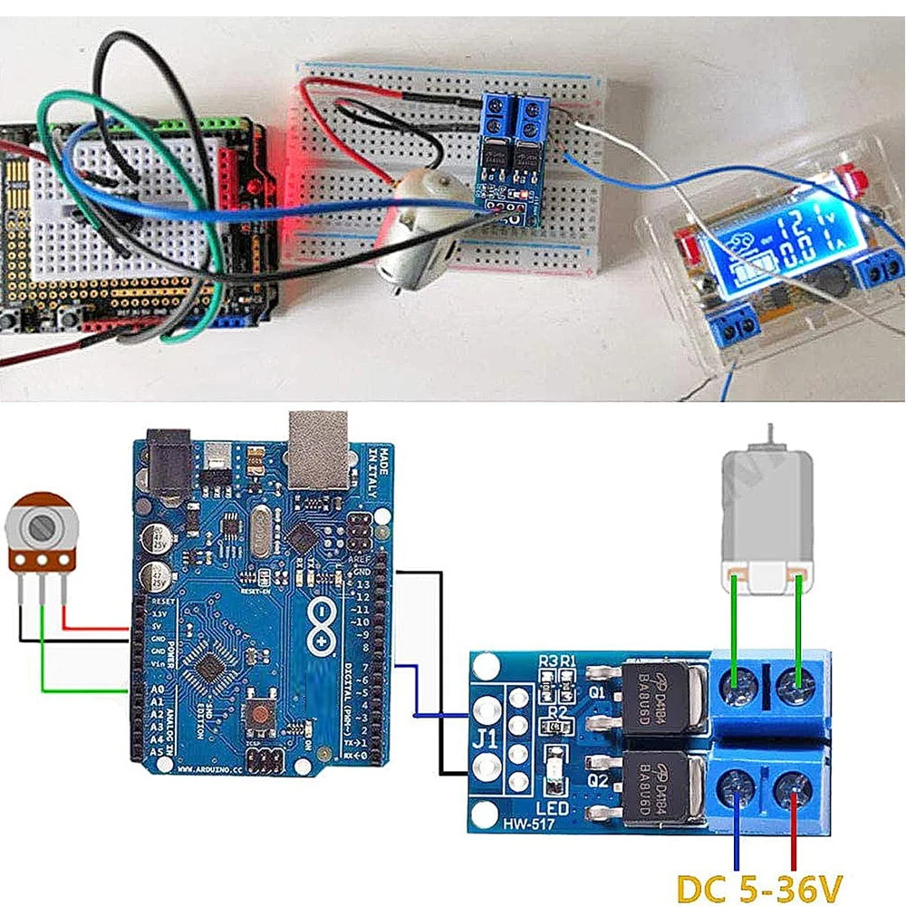 12PCS Dual High-Power MOS Transistor Driving Module 0-20KHz PWM DC 5V-36V 400W Adjustment Electronic Switch Control Board