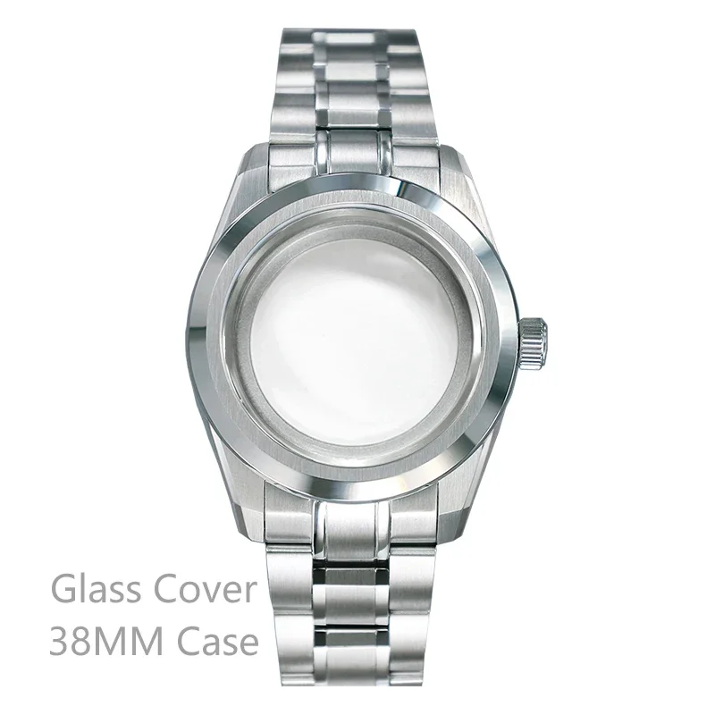 RIMALTI New Case 38mm design WatchCase Stainless Steel Sapphire Glass AR Coating for NH35 NH36 NH38 NH70