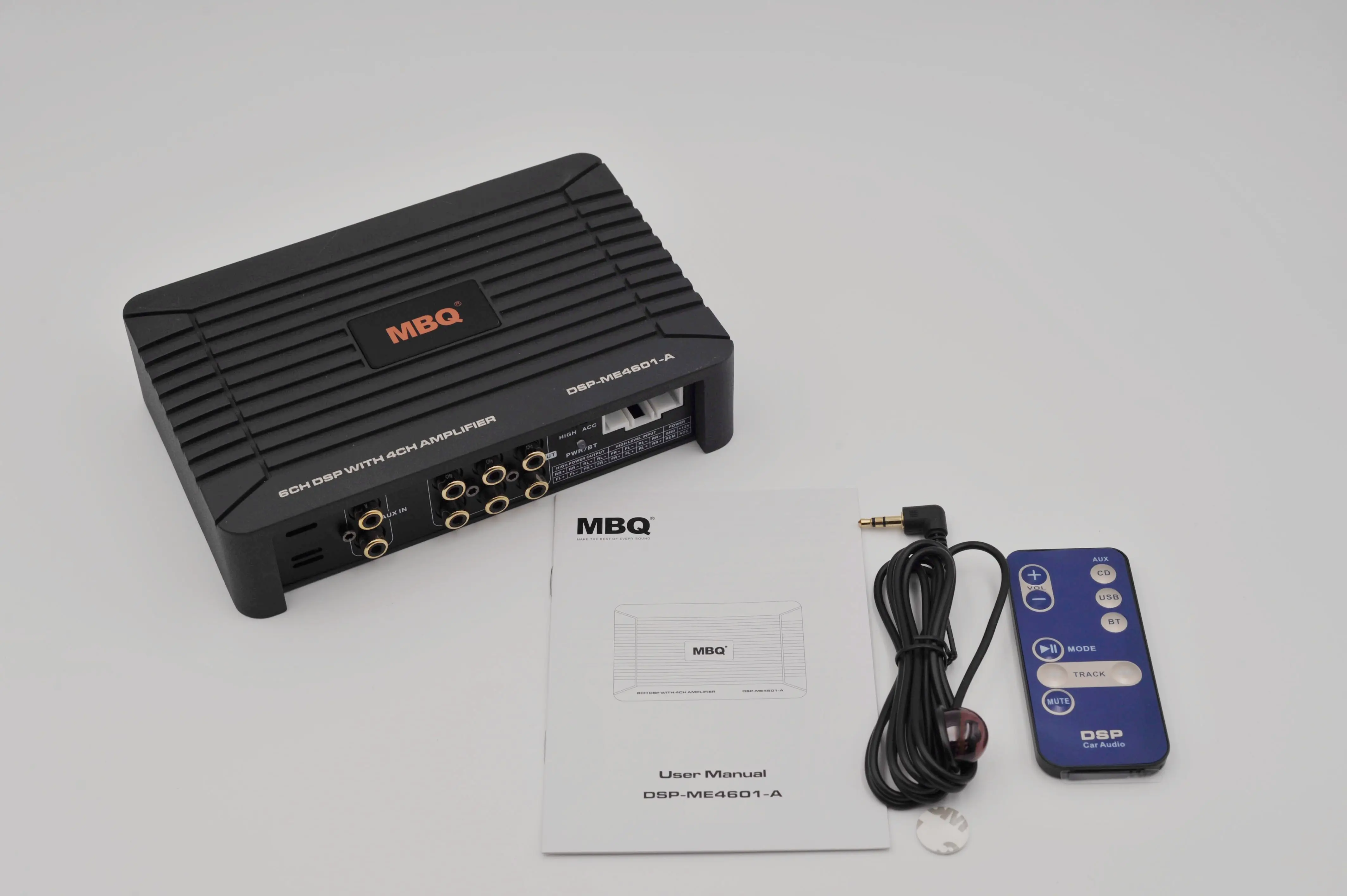 MBQ Car audio DSP amplifier 6-channel RCA/ 4-channel high level output / 31-segment EQ computer mobile phone debugging speaker