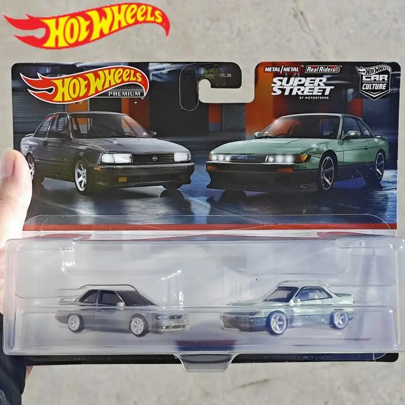 New Original Hot Wheels Premium Collector Cars 91 Nissan Sentra SE-R & Nissan Silvia (S13) 1/64 Die-cast Toy Vehicles Boys Gifts