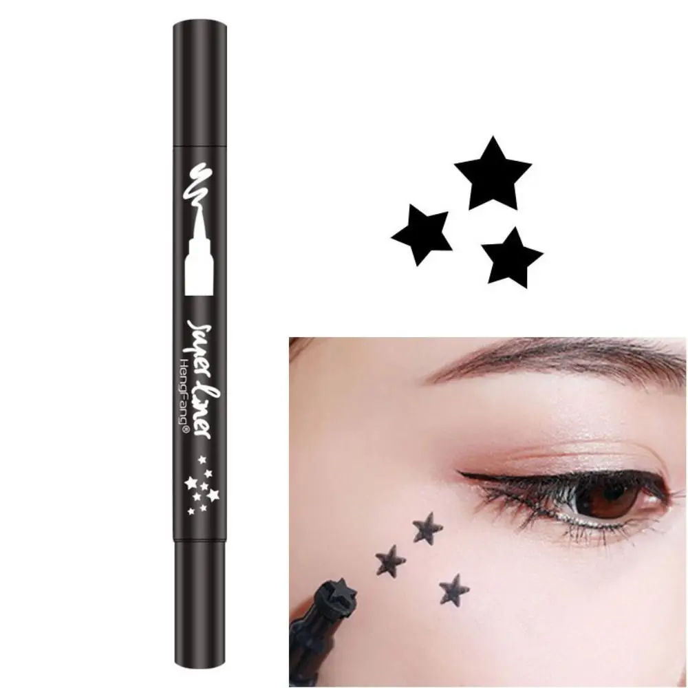 Heart/Moon/Star Designs Moonlight Glam Eyeliner Pen Waterproof Anti-Oil Tattoo Stamps Long-Lasting Smudge-Proof