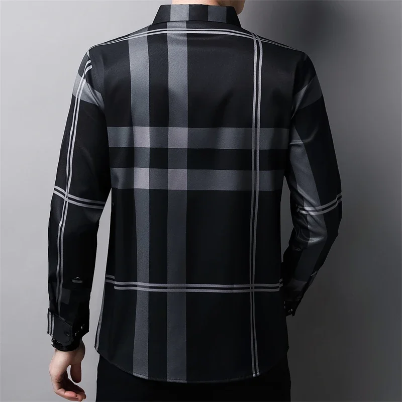 New Men\'s Casual and Fashionable Long Sleeved Shirt with Printed Anti Wrinkle Business Shirt