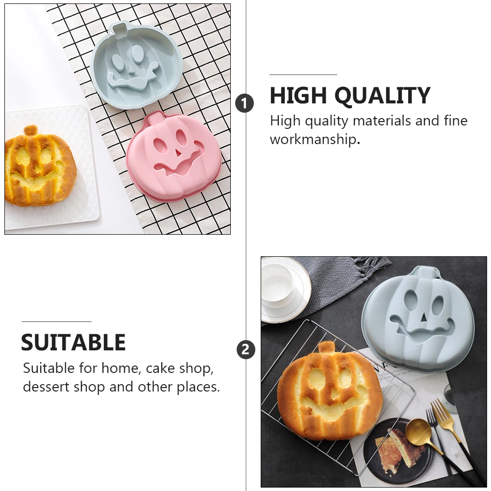 

2Pcs Pumpkin Mold Silicone Baking Props Halloween Diy Baking Mold Cookie Molds for DIY Dessert Shop Home Kitchen Use