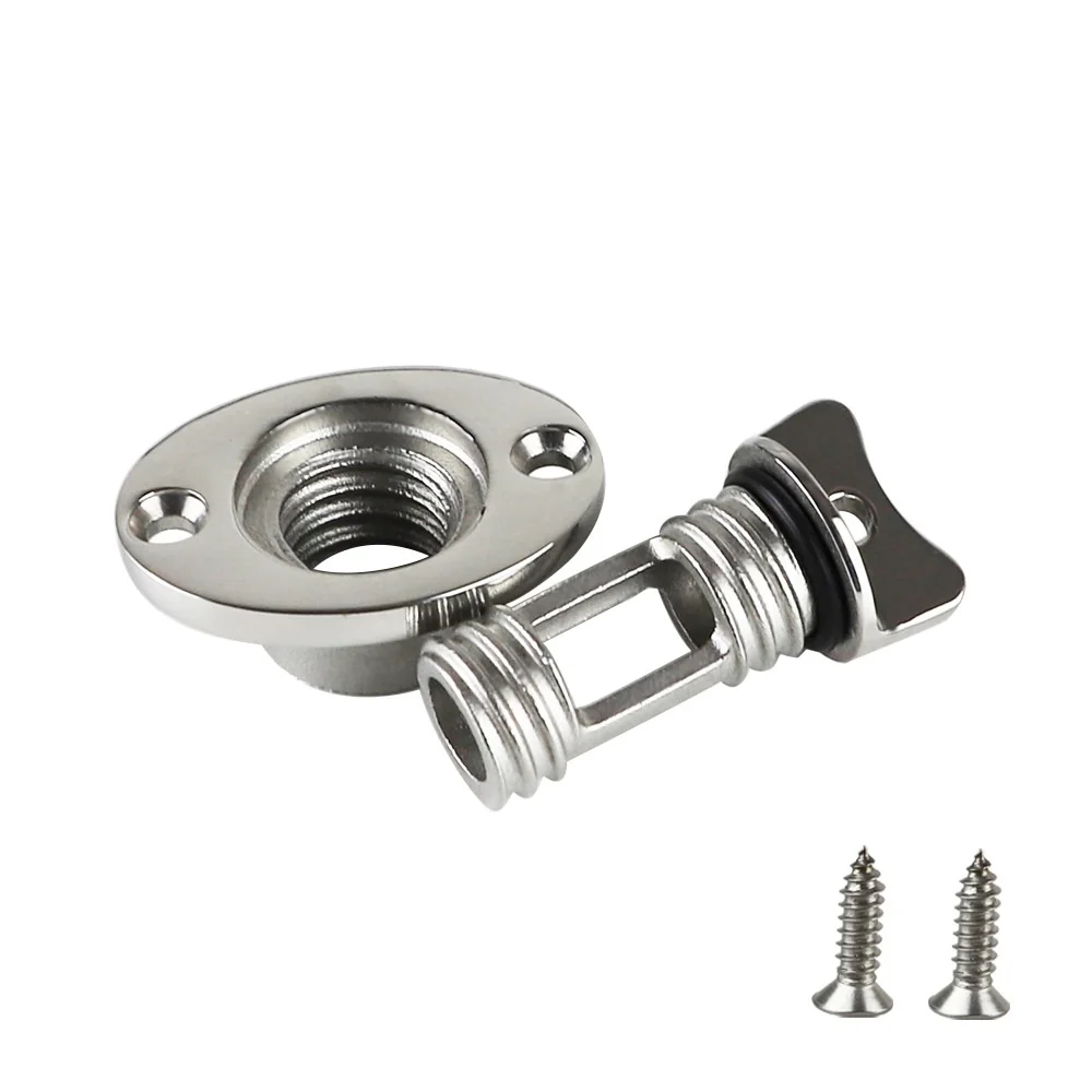 Bouchon d'eau de sortie arrière en acier inoxydable 316, 1 pièce, bouchon en soie pour bateau, bouchon d'eau pour Kayak, évent des eaux usées Hatge