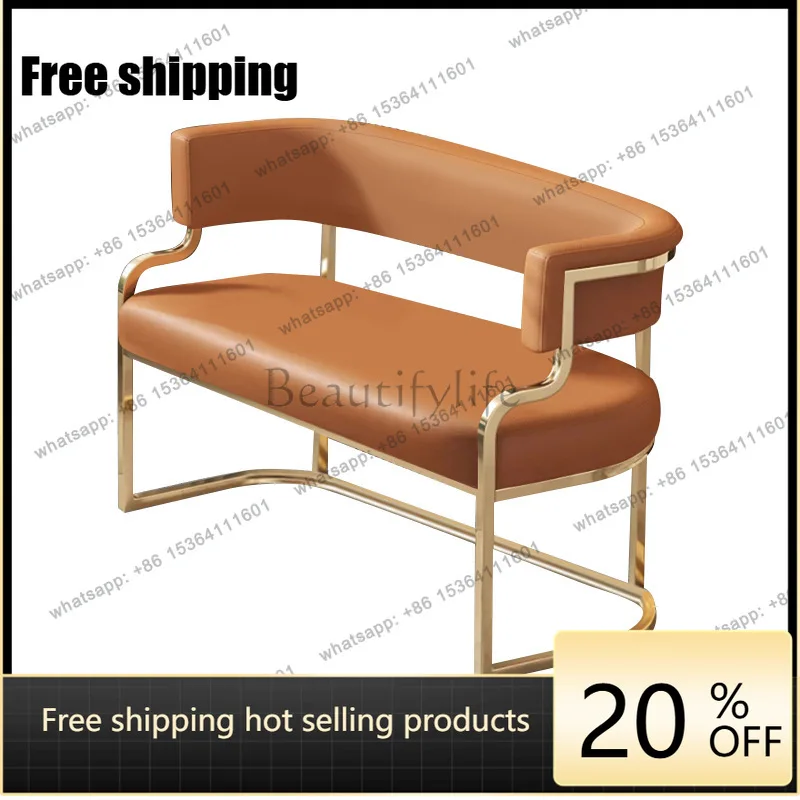 LS Billiards Hall Double Card Seat Ball Chair Restaurant Cafe Italian Simple Style Commercial Light Luxury