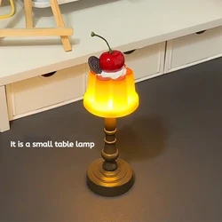 Kawaii Pudding Night Light LED Desk Lamp Battery Powered Desk Bedside Bedroom Bar Room Decor Atmosphere Sleeping Light kid Gifts