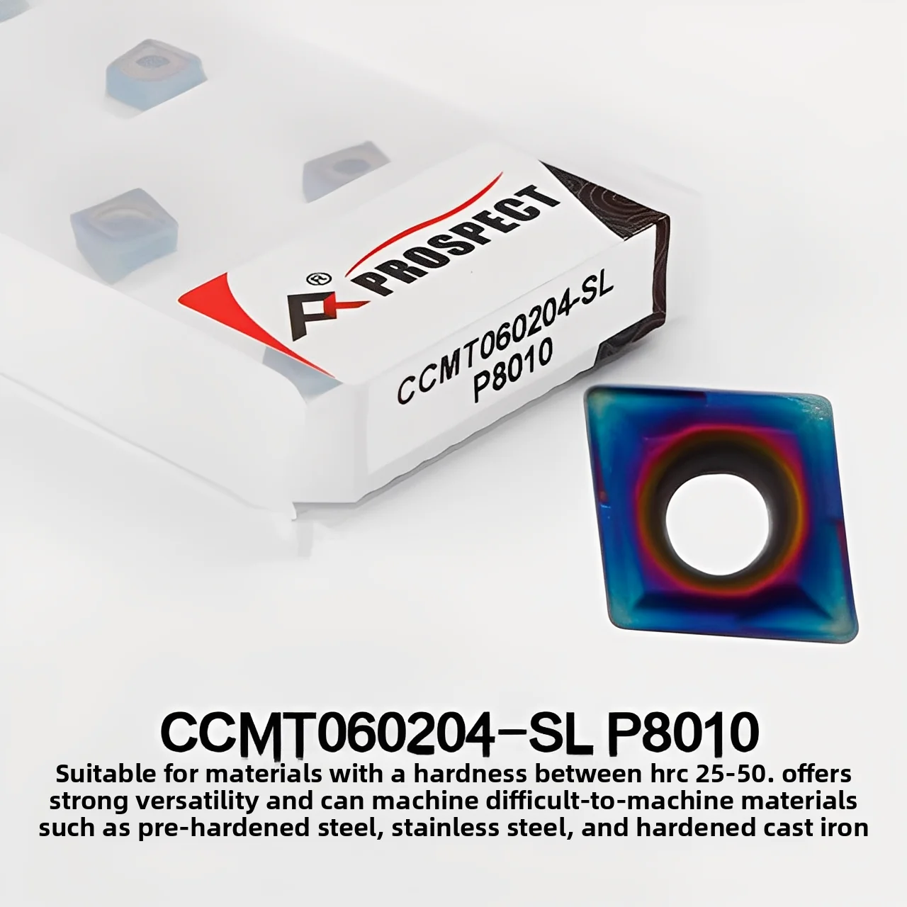 PROSPECT CCMT060204/060208/09T304/09T308-SL P8010 Turning Inserts - Nano Blue Coating for Hardened Steel Turning