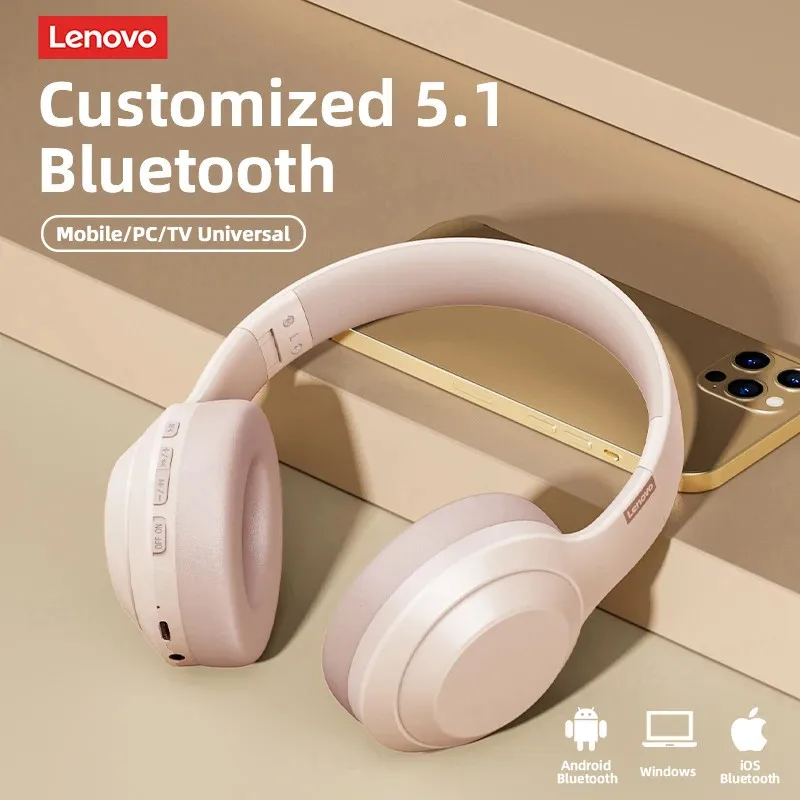 Original Lenovo TH10 Stereo wireless Headphones Bluetooth Earphones Music Headset with Microphone Sports Earbuds Long Endurance