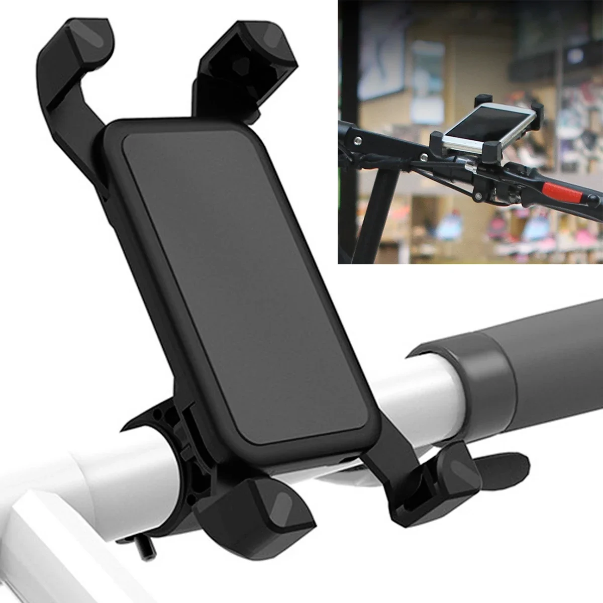 

Bike Phone Holder Motorcycle Phone Mount Anti Shake and Stable Phone Holder with 360° Rotation Mechanical Bicycle Phone Mount