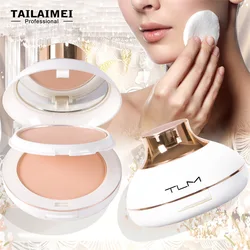 TLM Brightening Powder Cake Sweat-proof Oil-controlled Lasting Makeup Concealer White Pearlescent Powder Cake Cosmetics Makeup