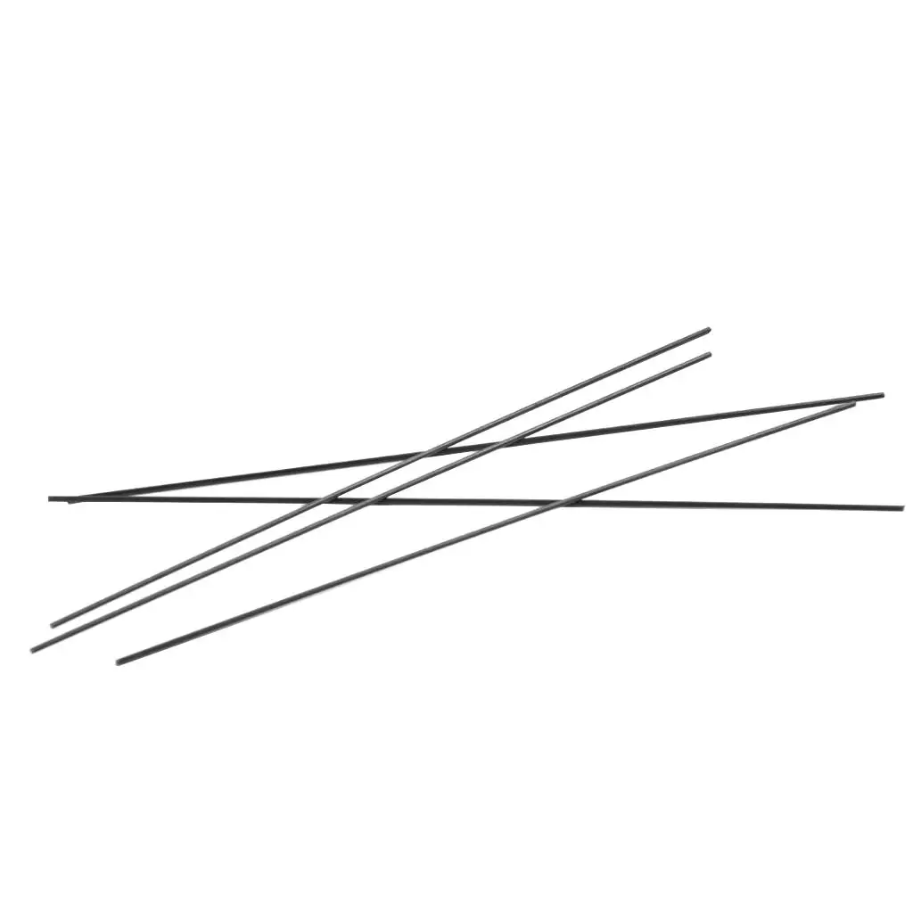5 Pack Carbon Fiber Rods 200mm Black Model Making Accessories Bar for RC Airplane and Kite Frame